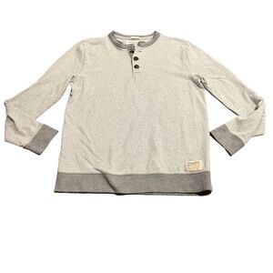 Abercrombie & Fitch Men’s Henley Pullover Sweatshirt Shirt Herringbone Small